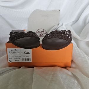 Hermès Paris Wine/Mauve Jelly Sandals • Italy